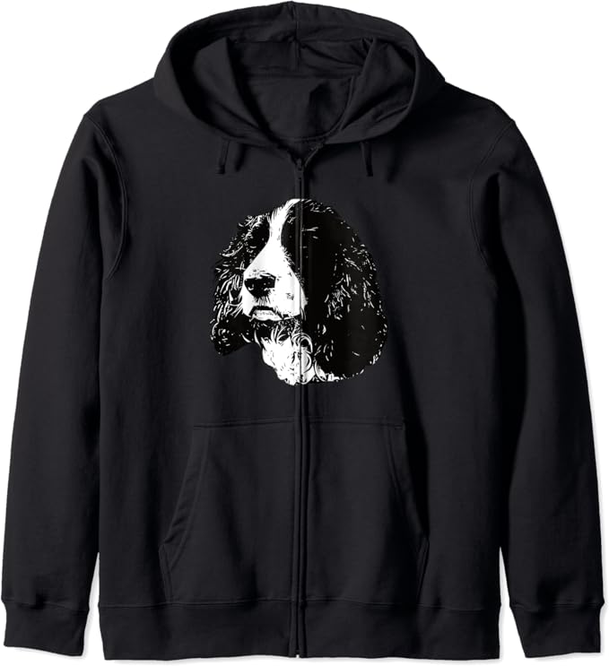 English Springer Spaniel Zip Hoodie Clothing, Shoes & Jewelry